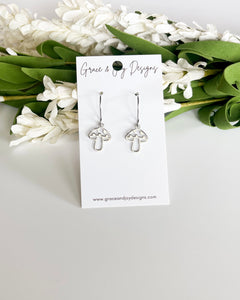 Silver Mushroom Earrings