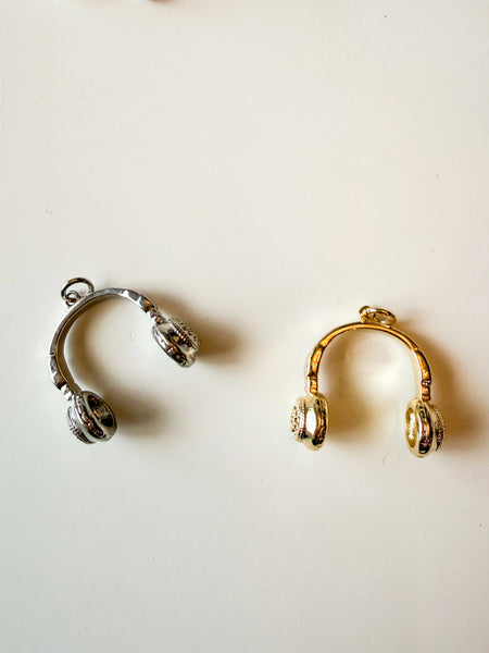 Headphones Charm - Gold or Silver