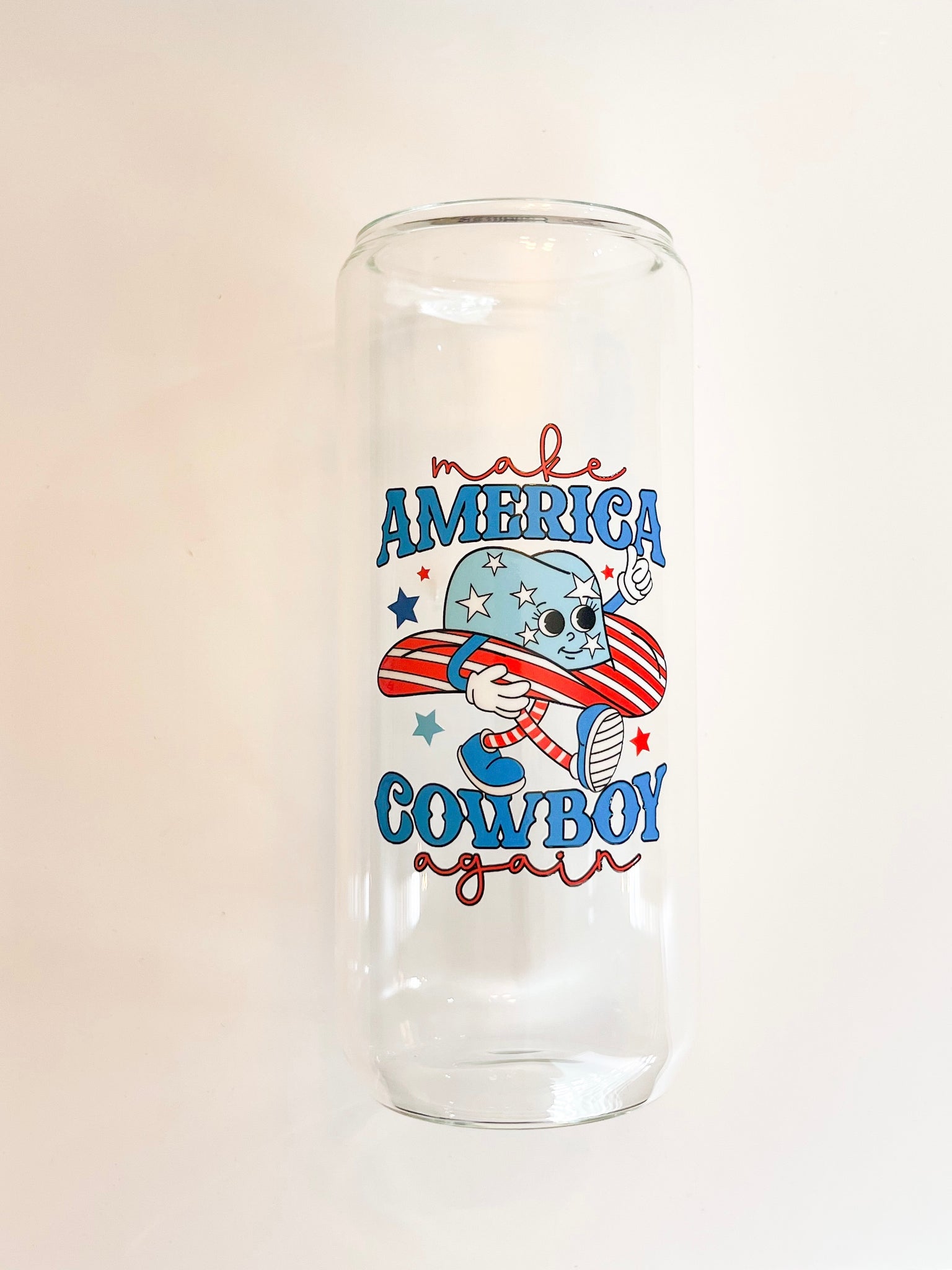 Taller 20 oz Can Glass - make America cowboy again