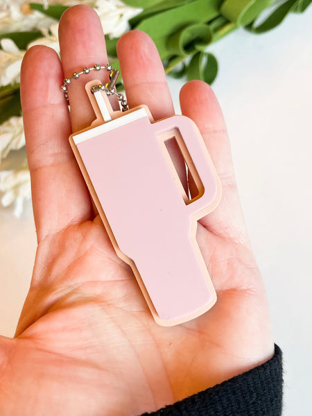 Pink & Nude Pink Acrylic Tumbler Keychain