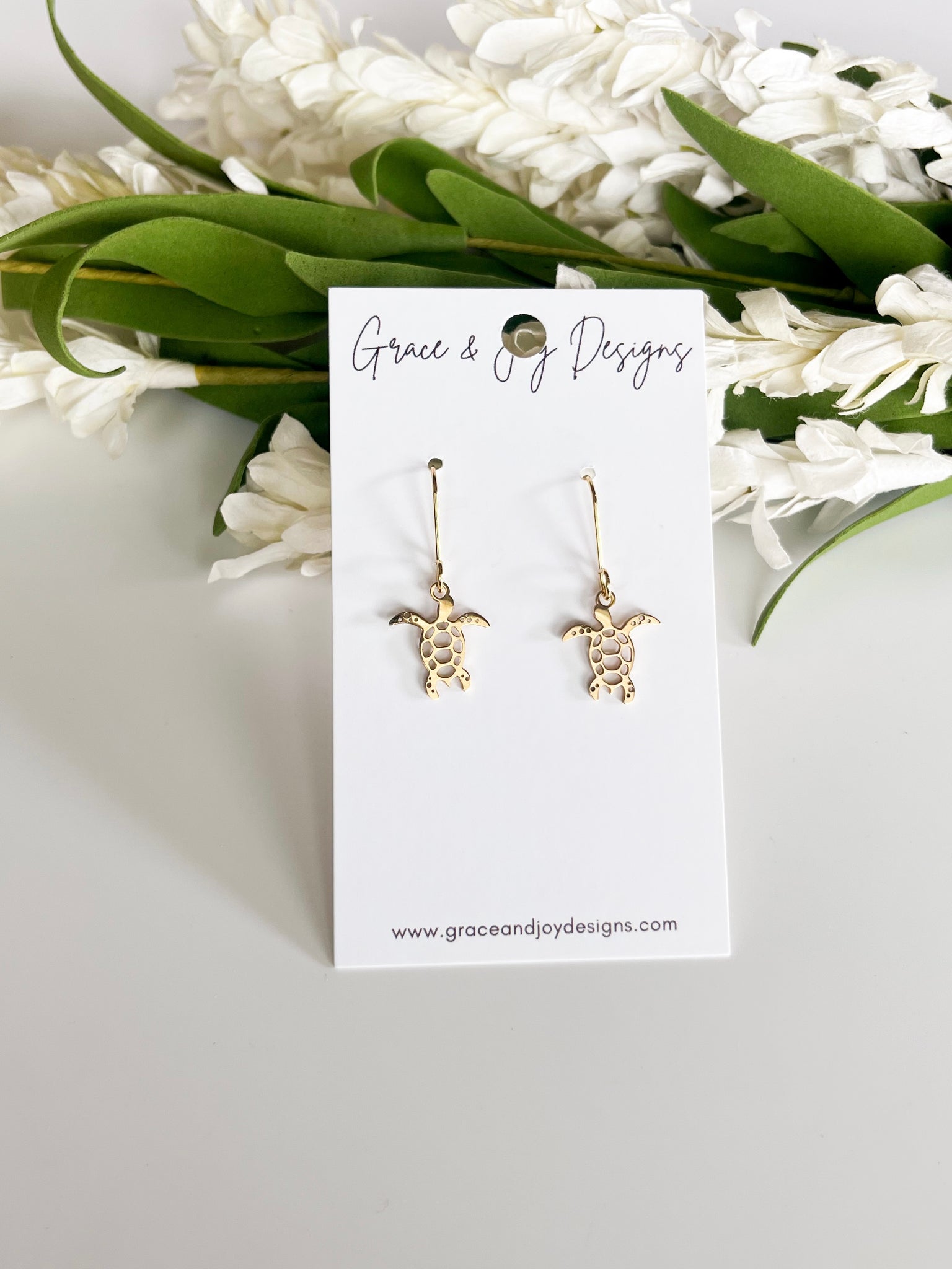 Gold Sea Turtle Earrings