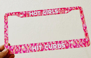 Hot girls hit curbs license plate frame