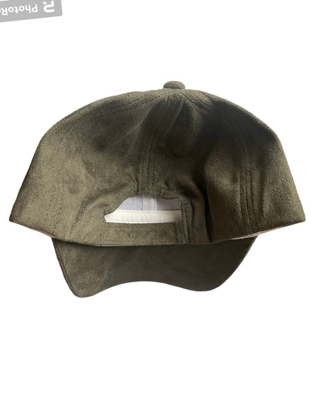 Olive Green Faux Suede Mama needs coffee hat