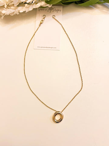 Gold Bubble O Necklace