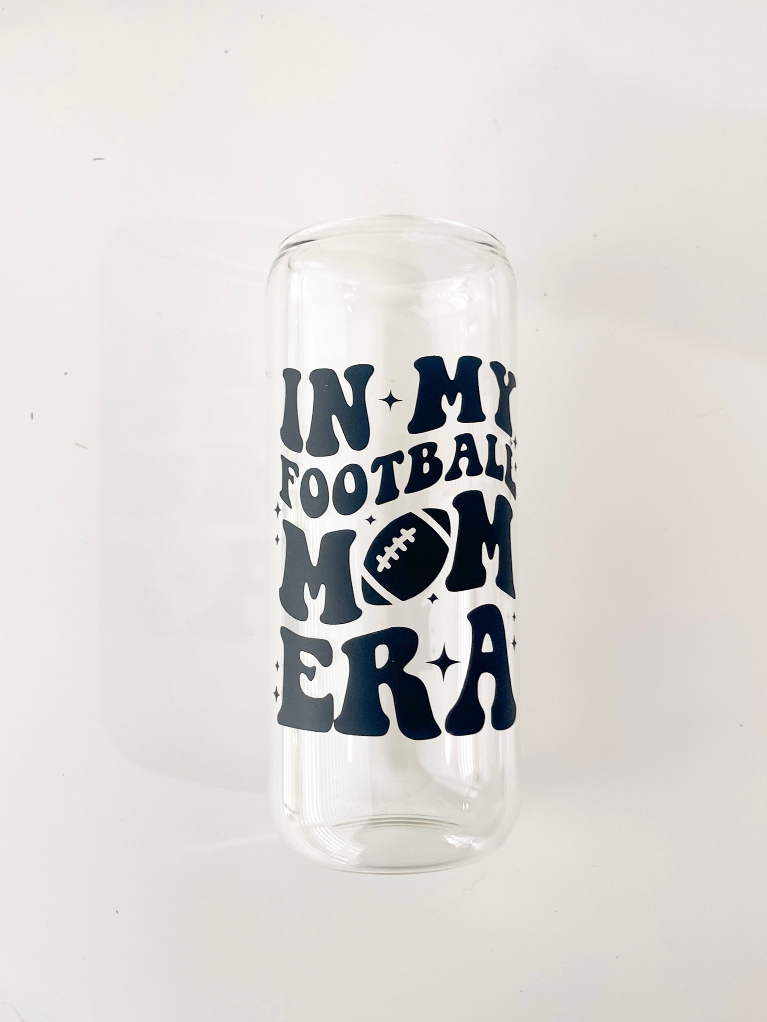 Football mom era 20 oz Can Glass