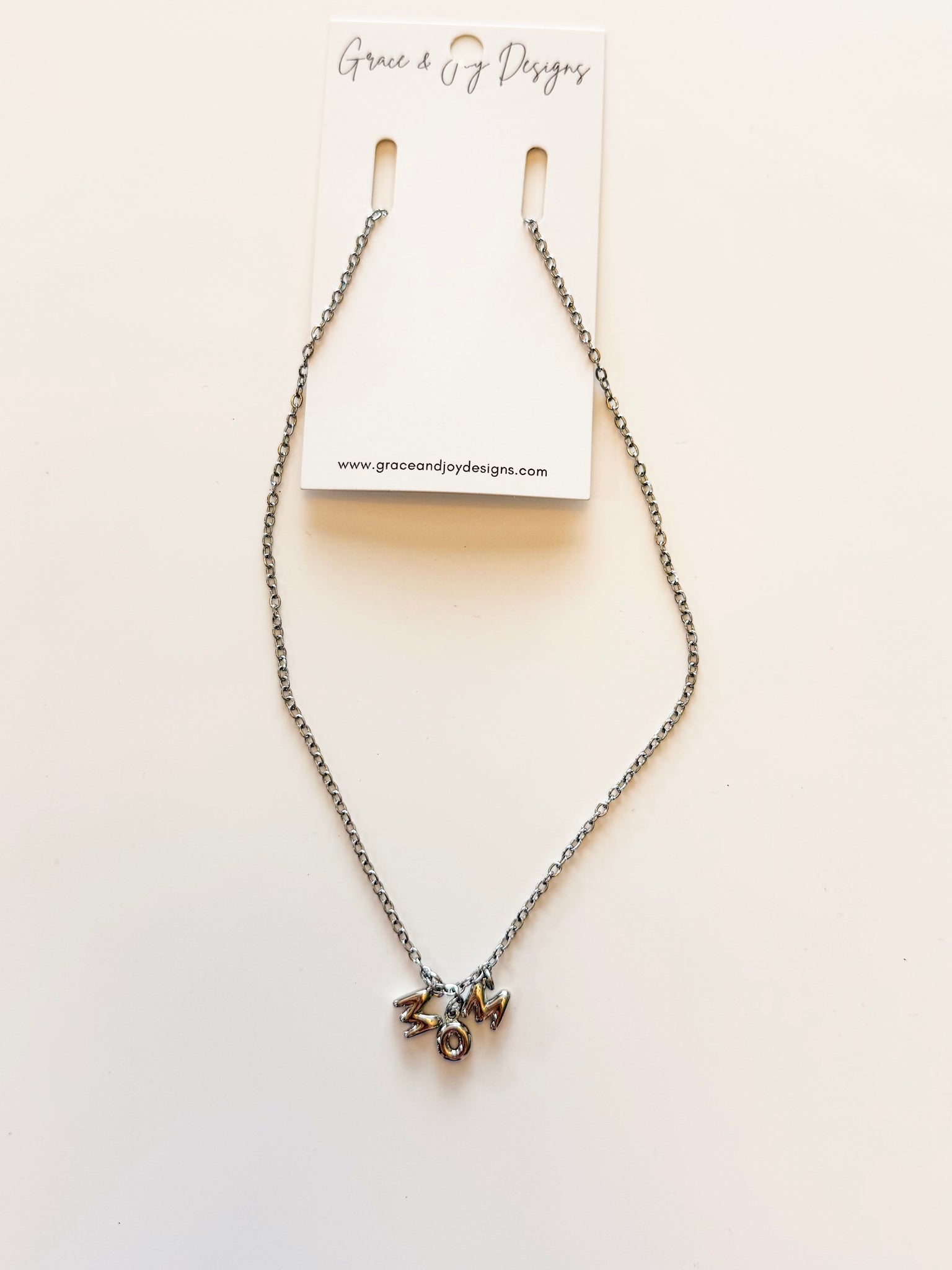 Silver MOM necklace