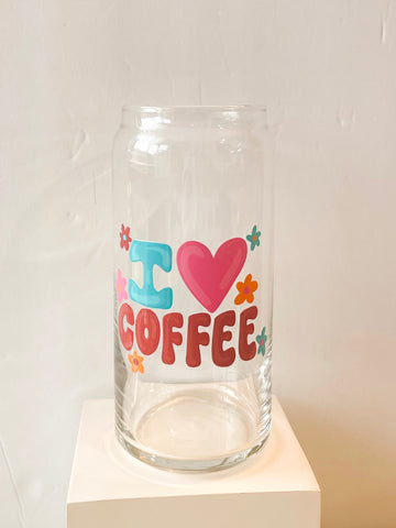 I 🩷 Coffee 20 oz Can Glass