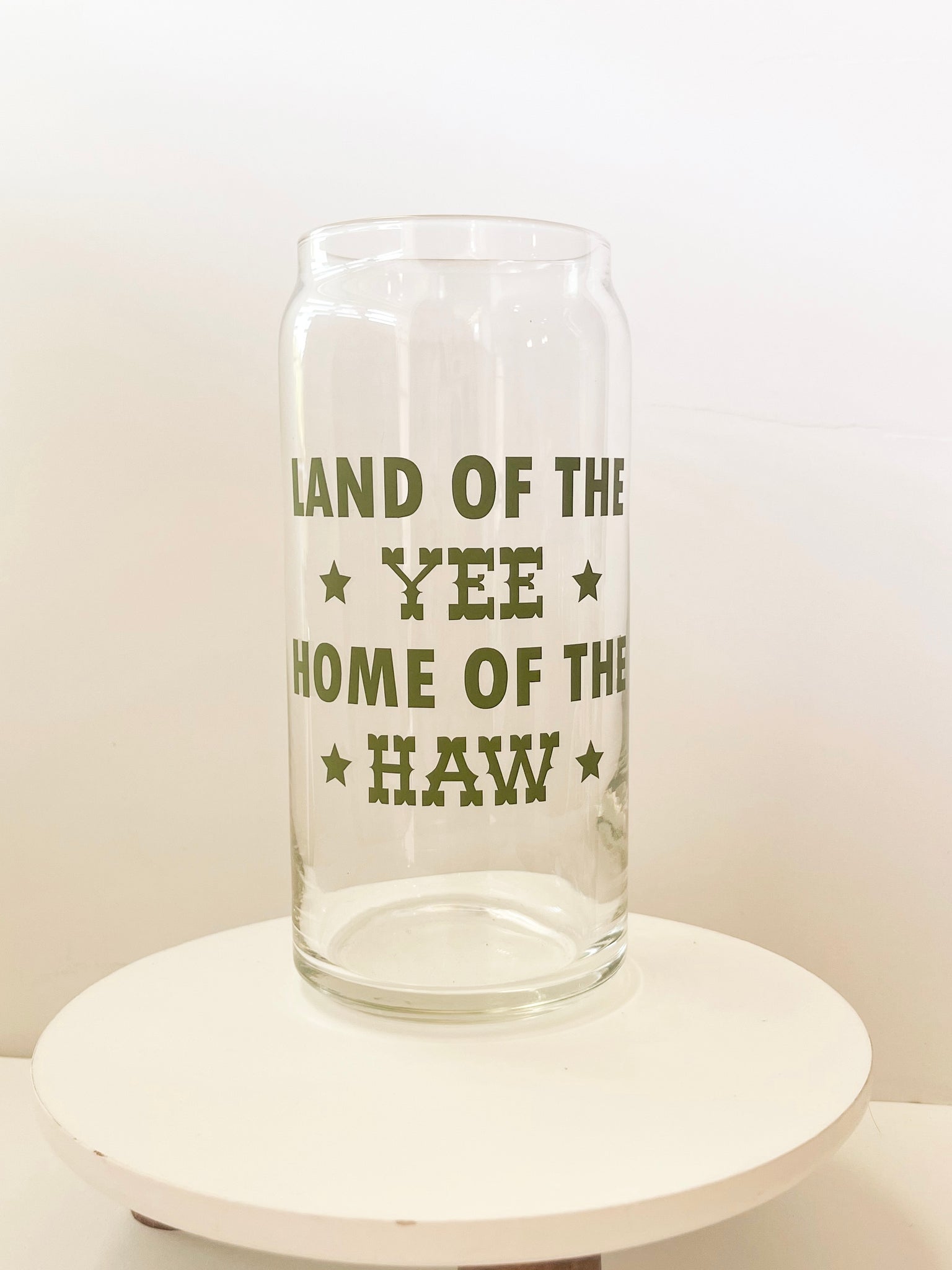20 oz Land of the YeeHaw Can Glass