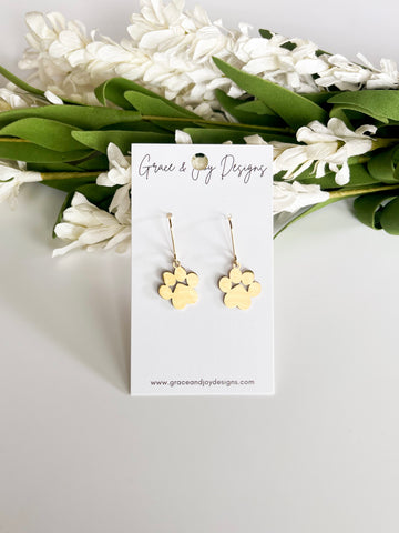 Gold Paw Earrings