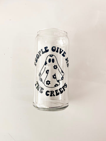 People give me the creeps 20 oz Can Glass