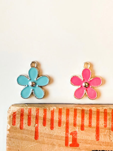 Flower Charms - Pink or Blue