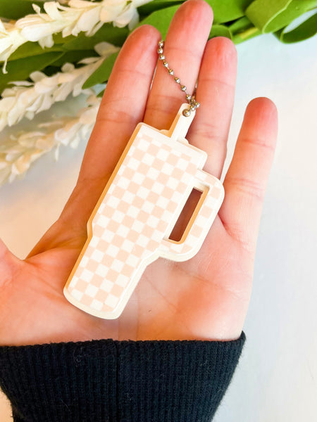 Checkered Acrylic Tumbler Keychain