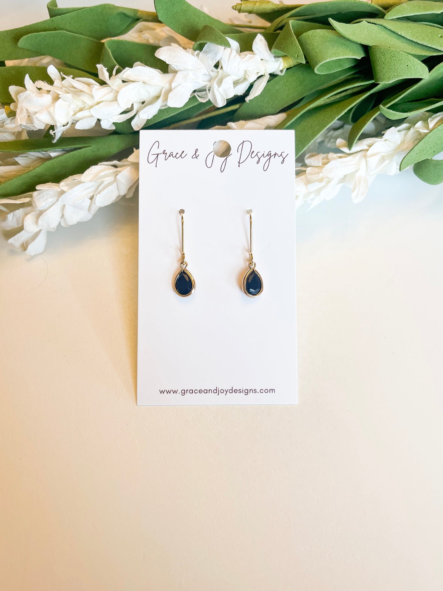 Black Teardrop Earrings