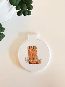 Brown Boots Howdy Mirror