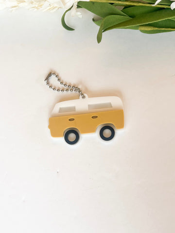 Caramel Retro Van Acrylic keychain