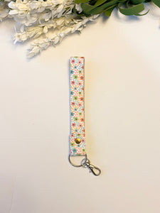 Ditsy Flowers Leather Wrist Strap