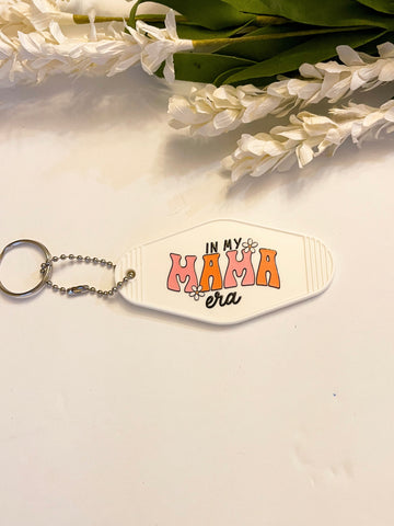 Mama Era White Acrylic Motel style Keychain