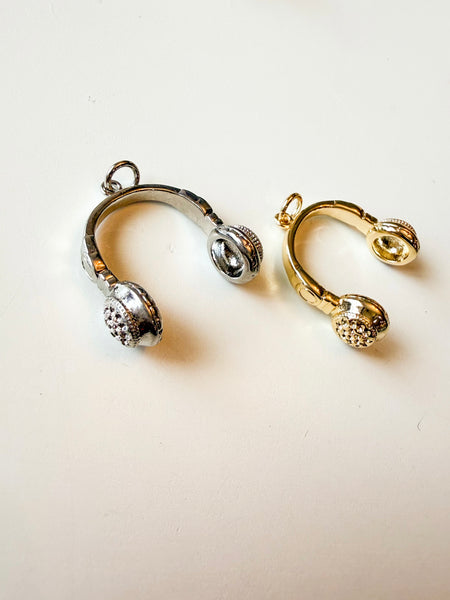 Headphones Charm - Gold or Silver