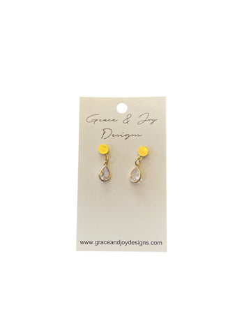 Faux teardrops on stud Earrings
