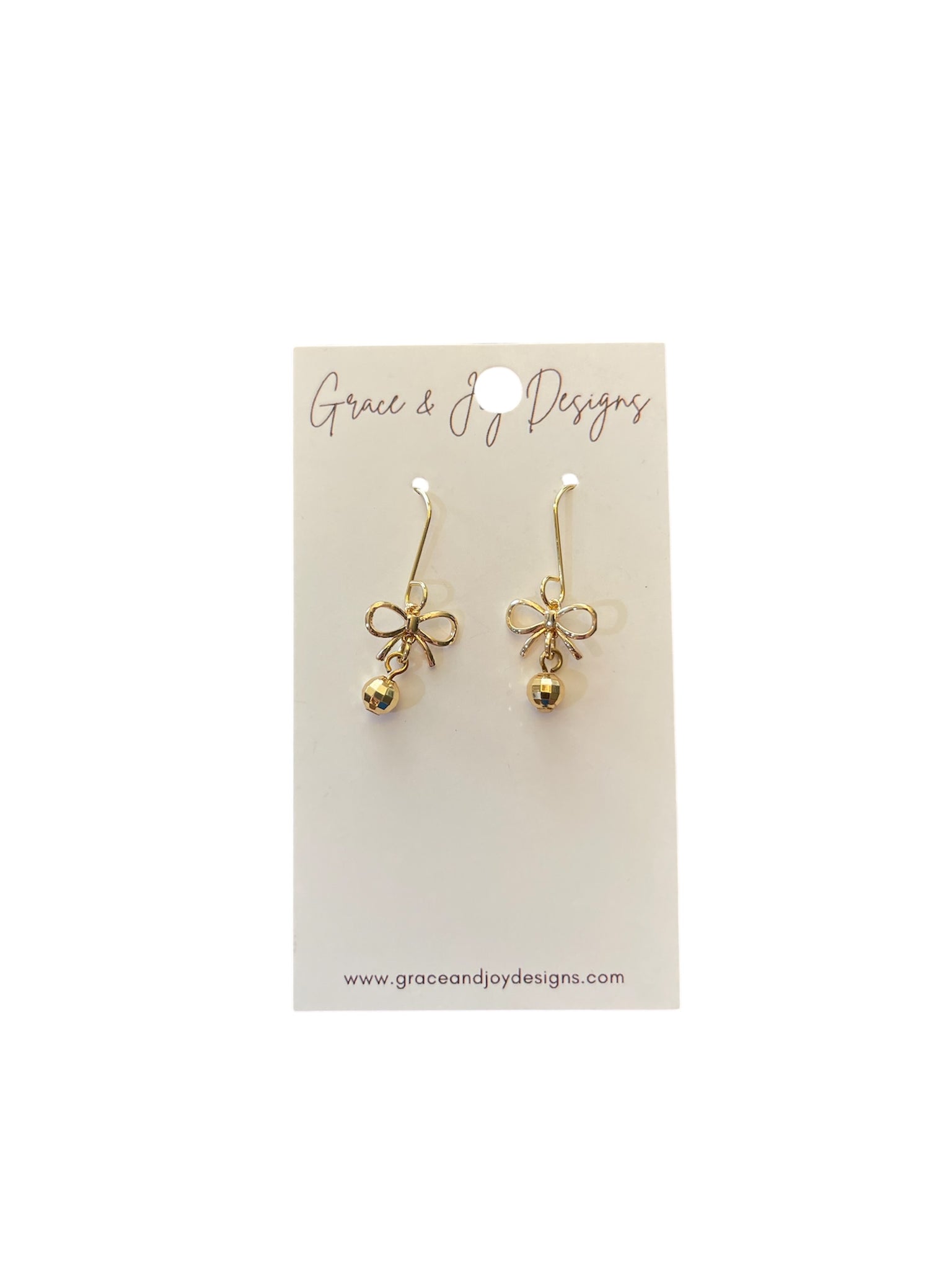Mini Disco balls on bows Earrings