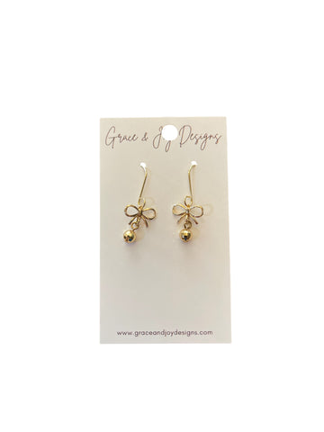 Mini Disco balls on bows Earrings