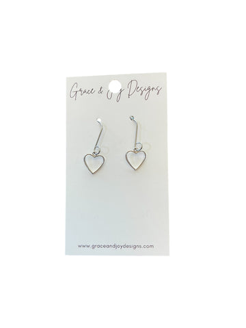 Hollow silver heart Earrings