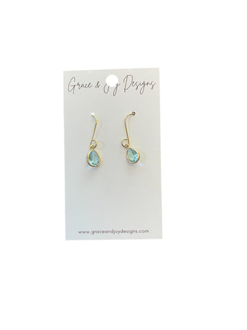 Light Blue Teardop Earrings