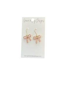 Pink Bow Earrings