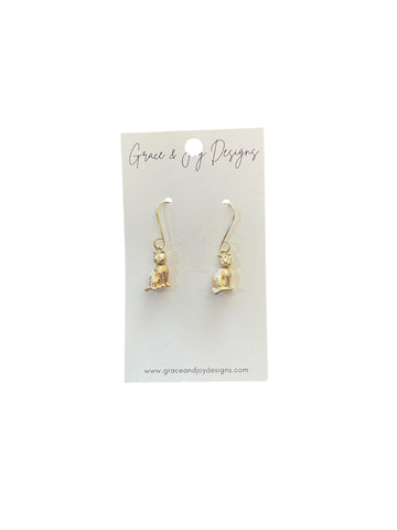 Gold Cat Earrings