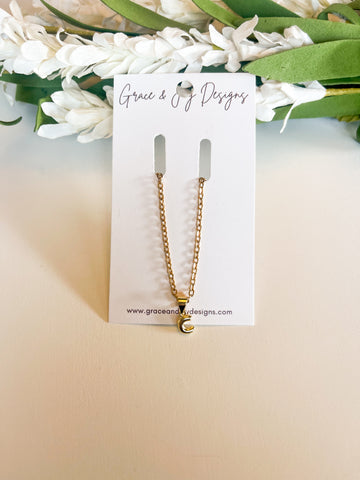 Mini Gold Bubble C Necklace