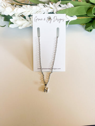 Mini Silver Bubble H Necklace