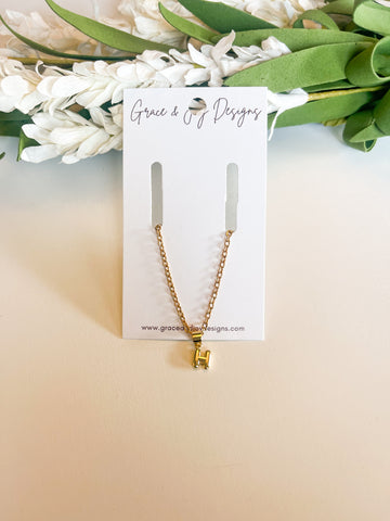 Mini Gold Bubble H Necklace