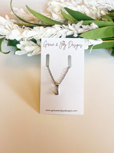 Mini Silver Bubble J Necklace