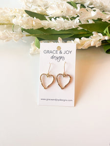 Gold Hammered  Heart Earrings