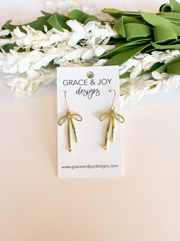 Gold Bow Earrings