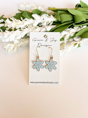 Blue Snowflake Earrings