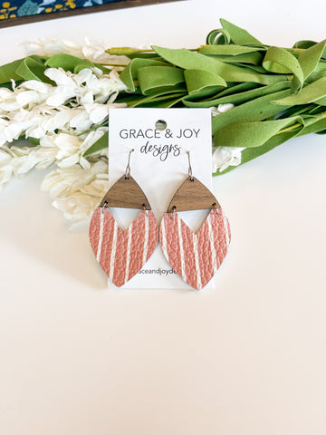 Striped Terracotta Swoop Earrings