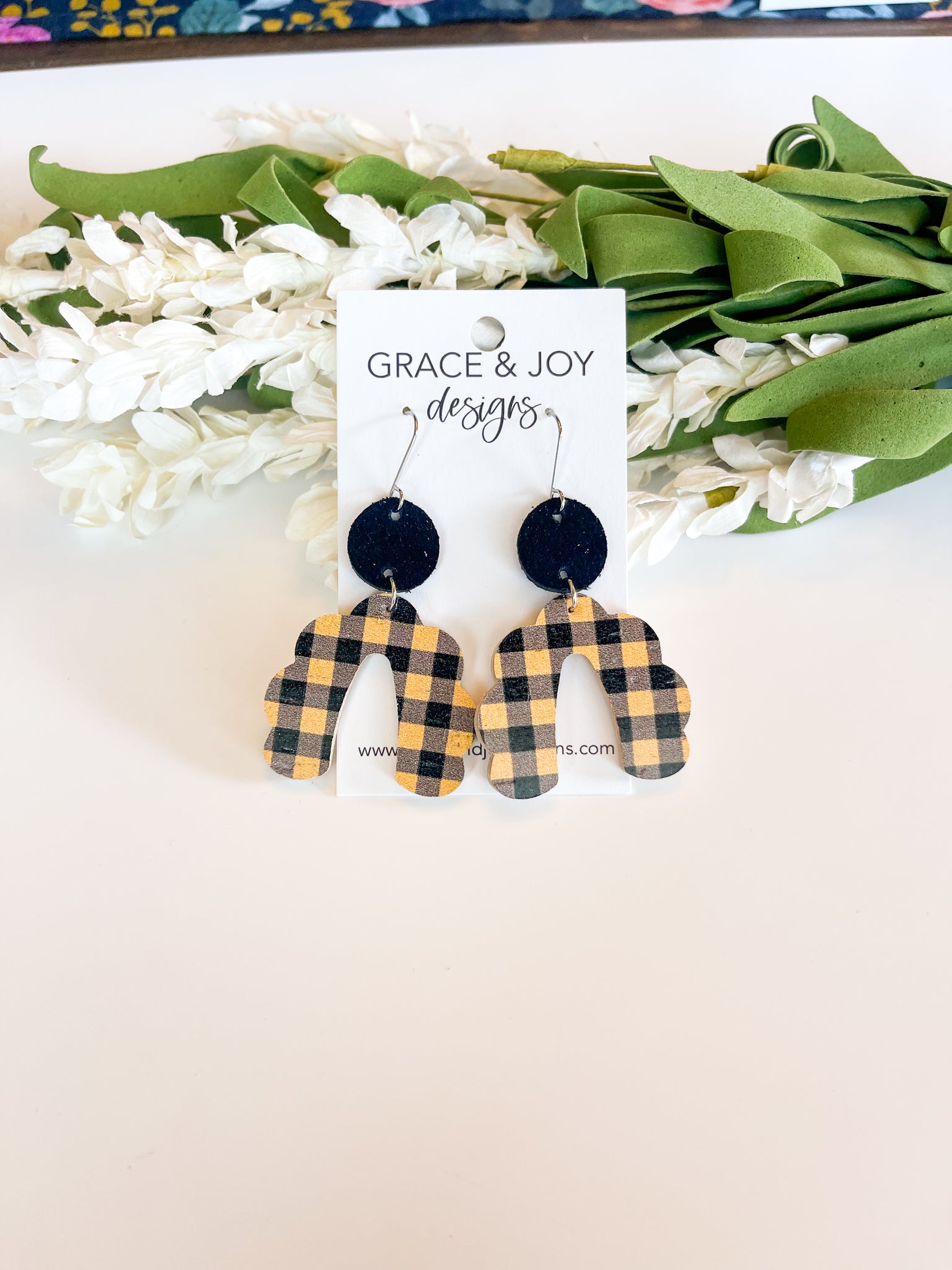 Black/Mustard Erin Arch Earrings