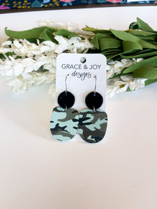 Teal Camo Stacy Earrings