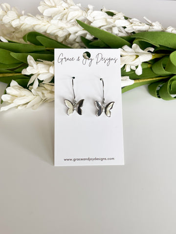 Silver Butterfly Earrings