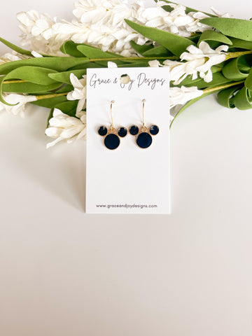 Black Mouse Head Earrings