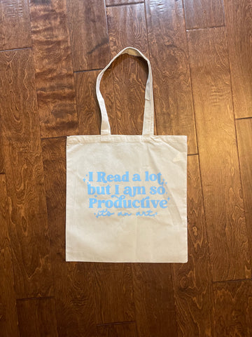 Blue Read A lot Tote Bag