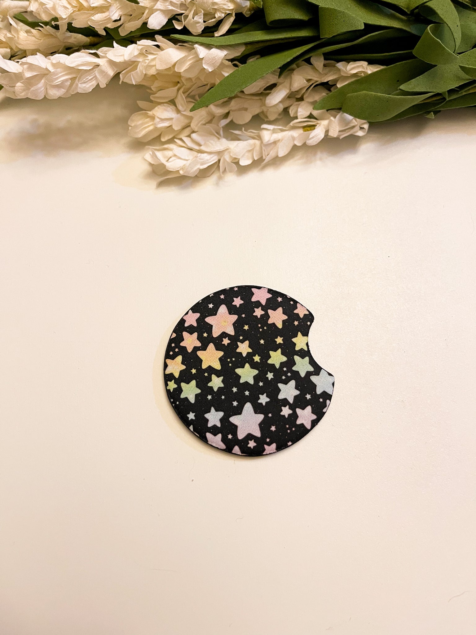 Neon Stars Neoprene Car Coaster