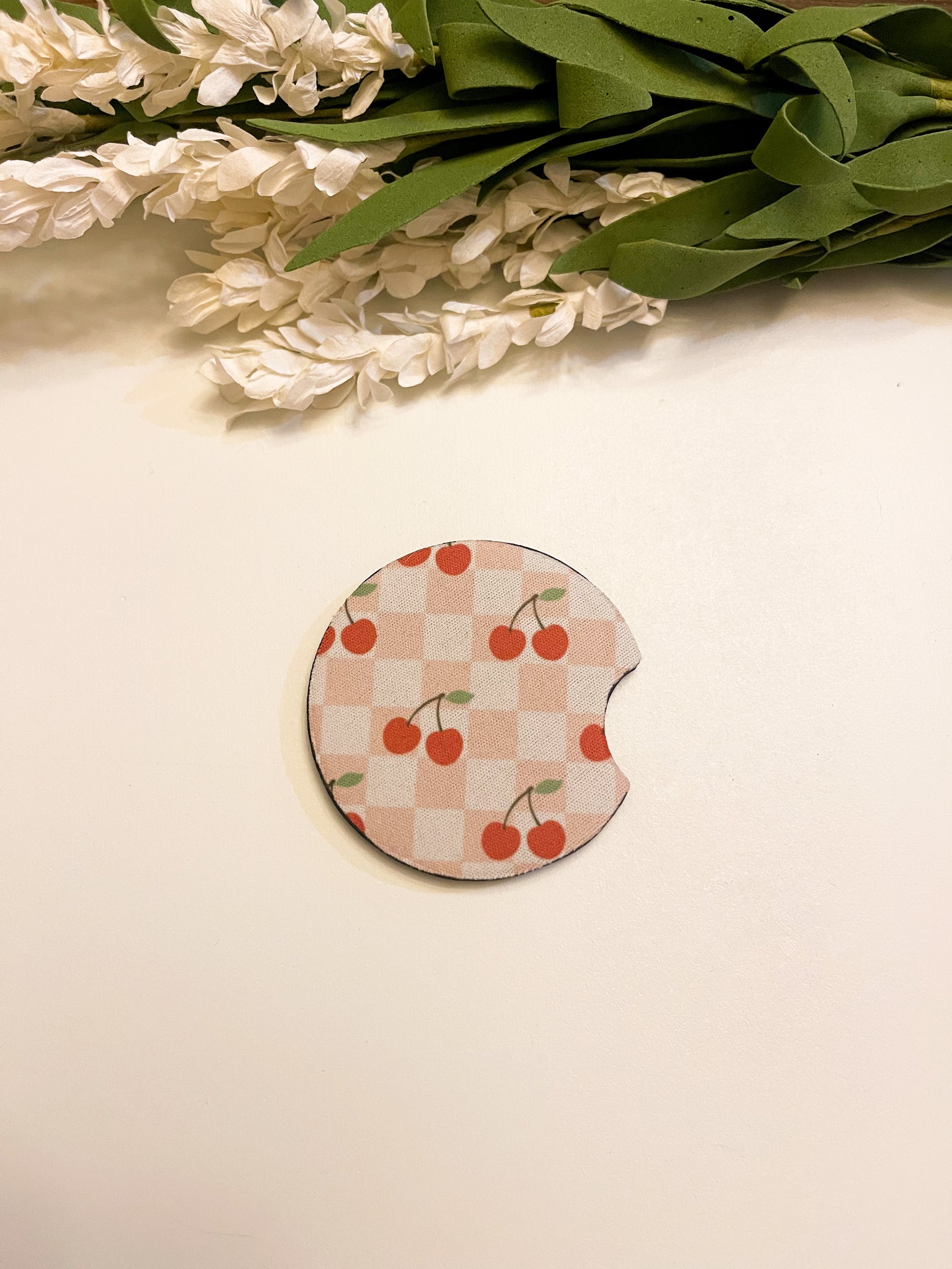 Cherries Neoprene Car Coaster