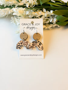 Brown Floral Leopard Lou Earrings