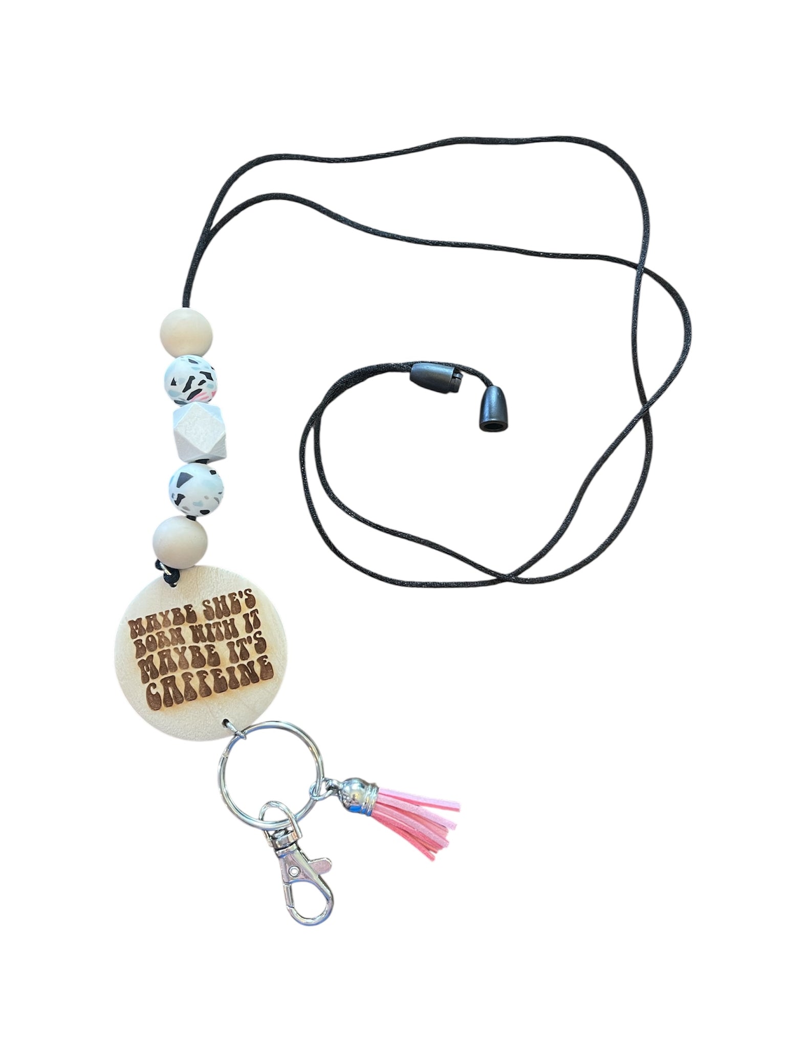 Maybe its caffeine Silicone Beaded Lanyard