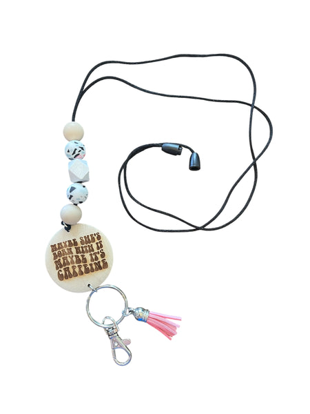 Maybe its caffeine Silicone Beaded Lanyard
