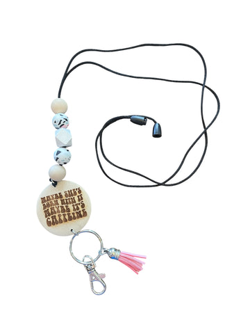 Maybe its caffeine Silicone Beaded Lanyard