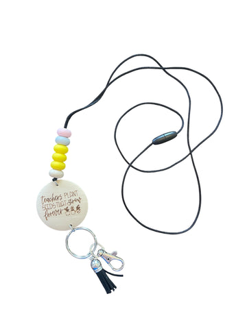 Teachers Plant Seeds Silicone Beaded Lanyard