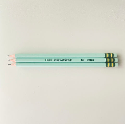 Pastel Mint Laser Engraved Ticonderoga Pencils